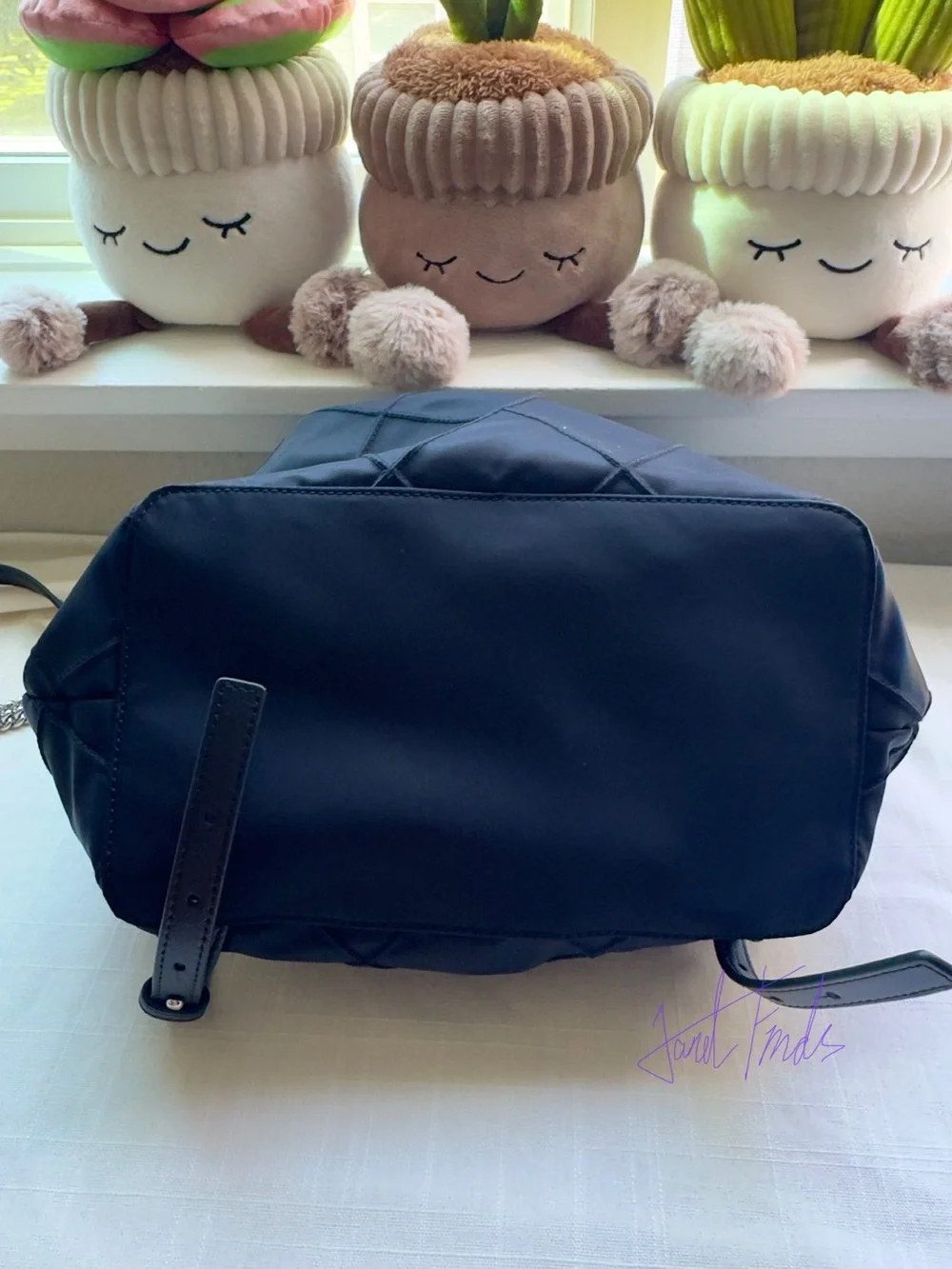 New with Nordstrom Tag🎒Tory Burch Black Fleming Diamond Quilting Nylon Backpack